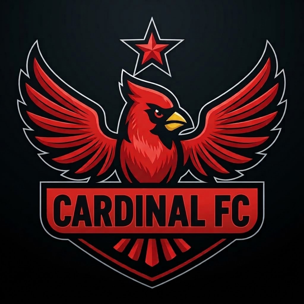 Cardinal FC crest: a red cardinal with outstretched wings