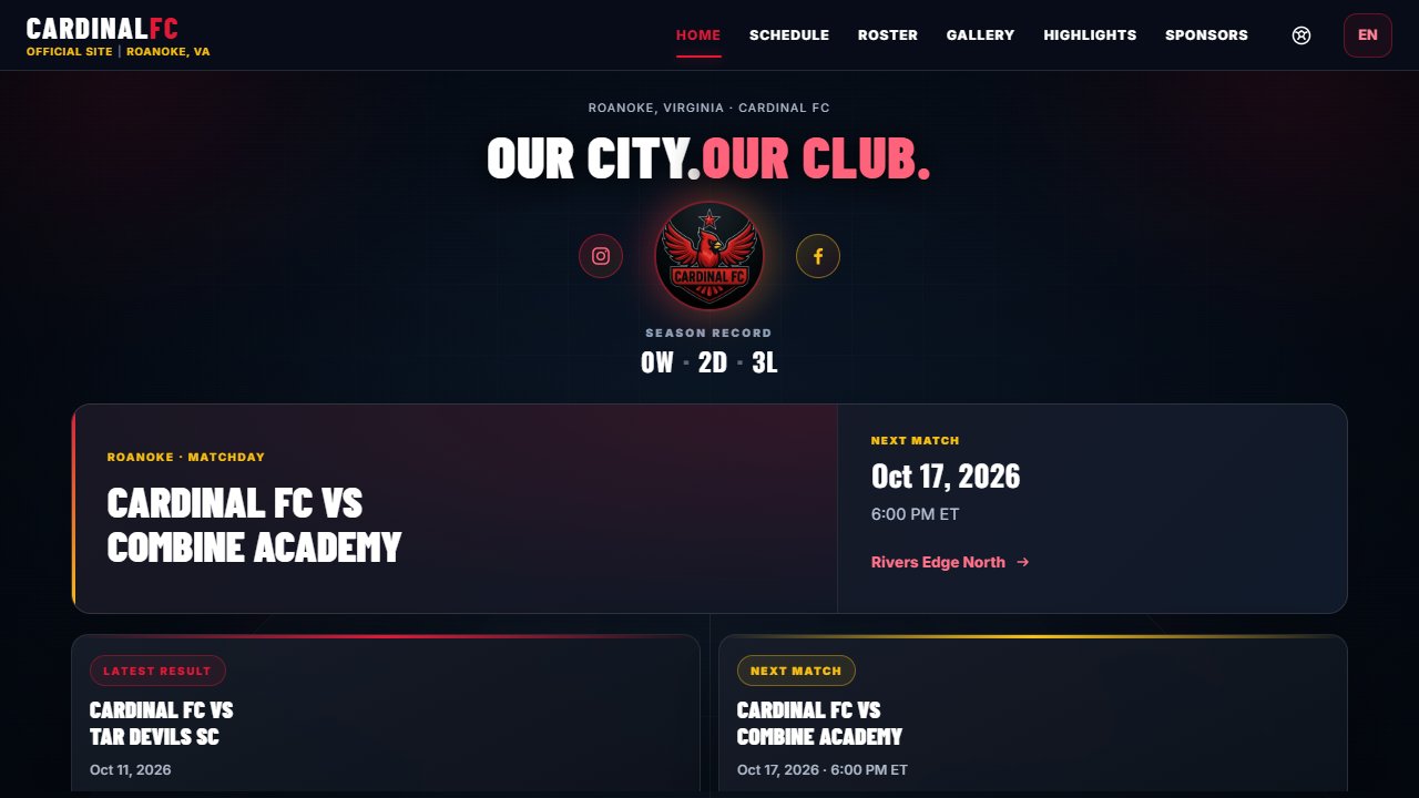Cardinal FC — Desktop